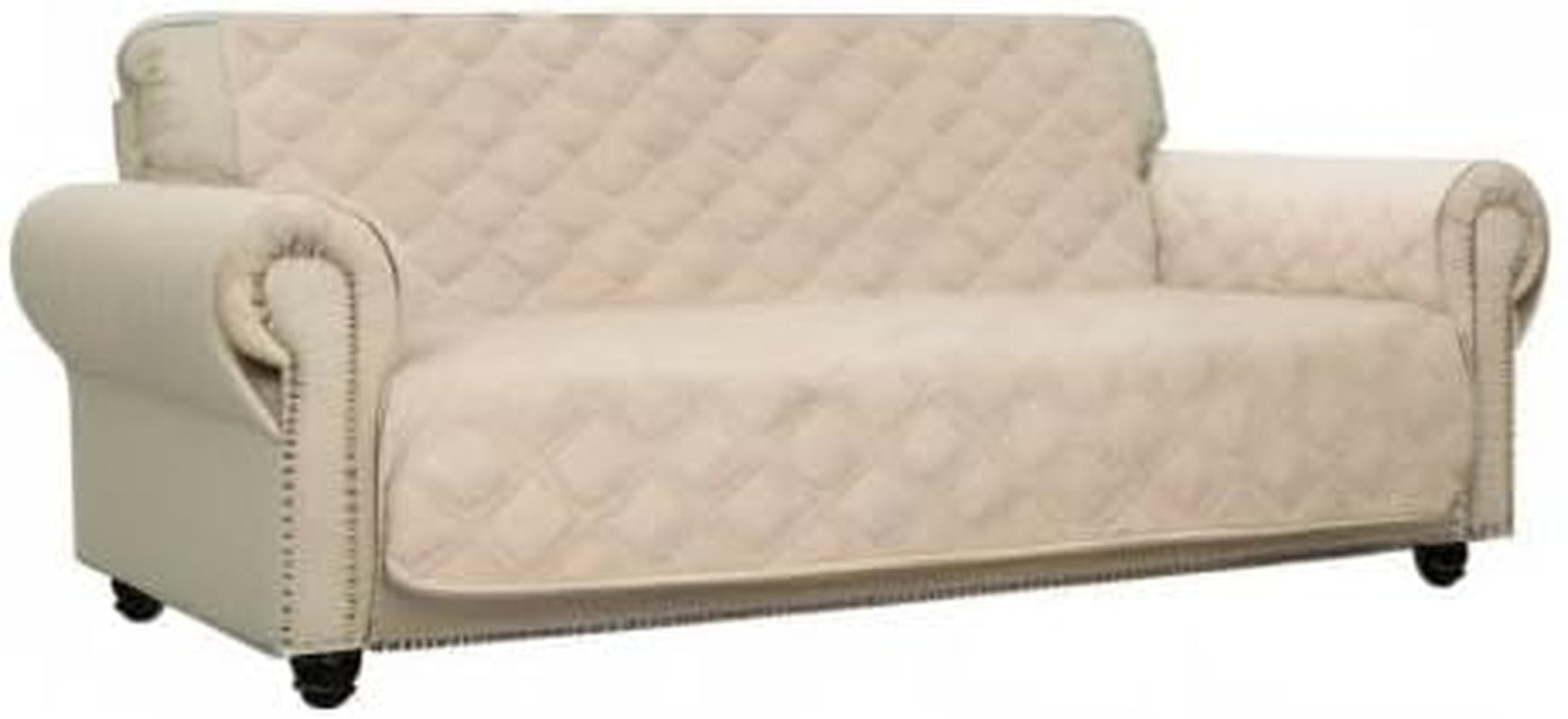 Sofa Cover 100% Waterproof Non-Slip Quilted Furniture Protector Sofa Slipcover for Children, Pets for Leather Couch (Beige, 68")
