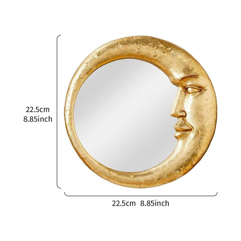 Creative Moon & Face Design Wall Mirror, Decorative Resin Wall Mounted Mirror, Durable Modern Mirror Wall Decor for Home Living Room Bedroom Decoration, Home Decor