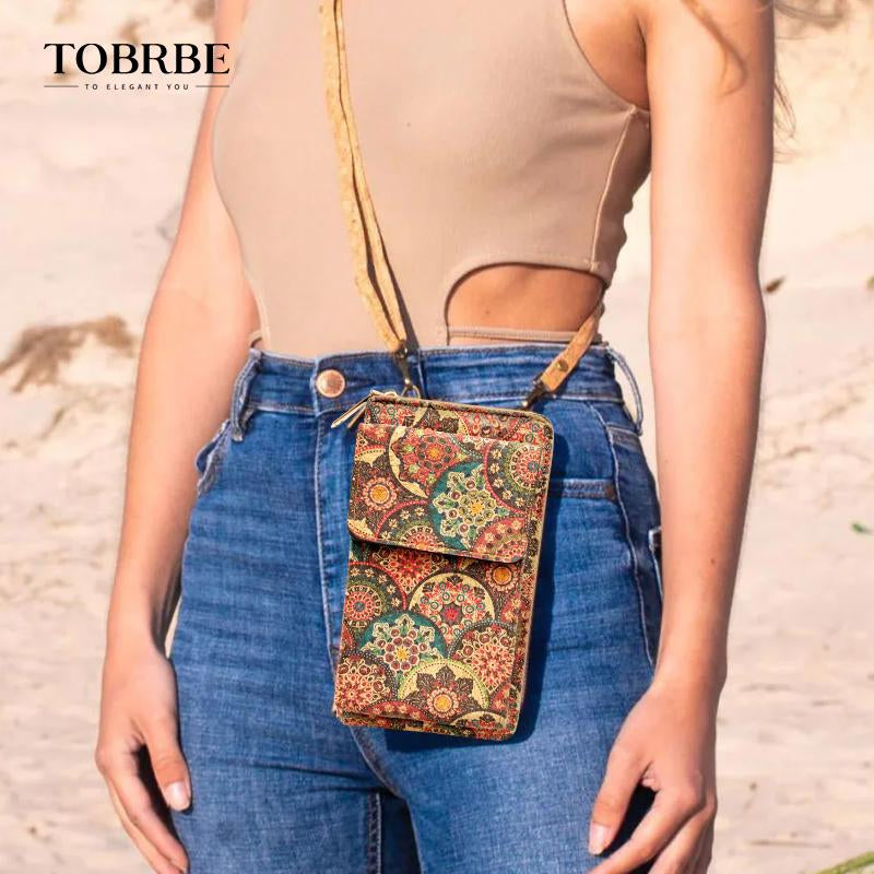 Mom Christmas Gift Eco-Friendly Natural Cork Crossbody Phone Wallet