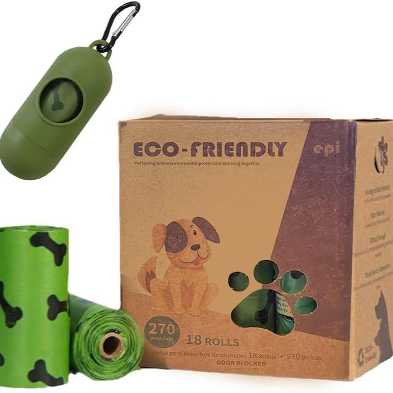 Eco-Friendly Lavender Scented Dog Poop Bags, 270 Count / 18 Rolls Bag