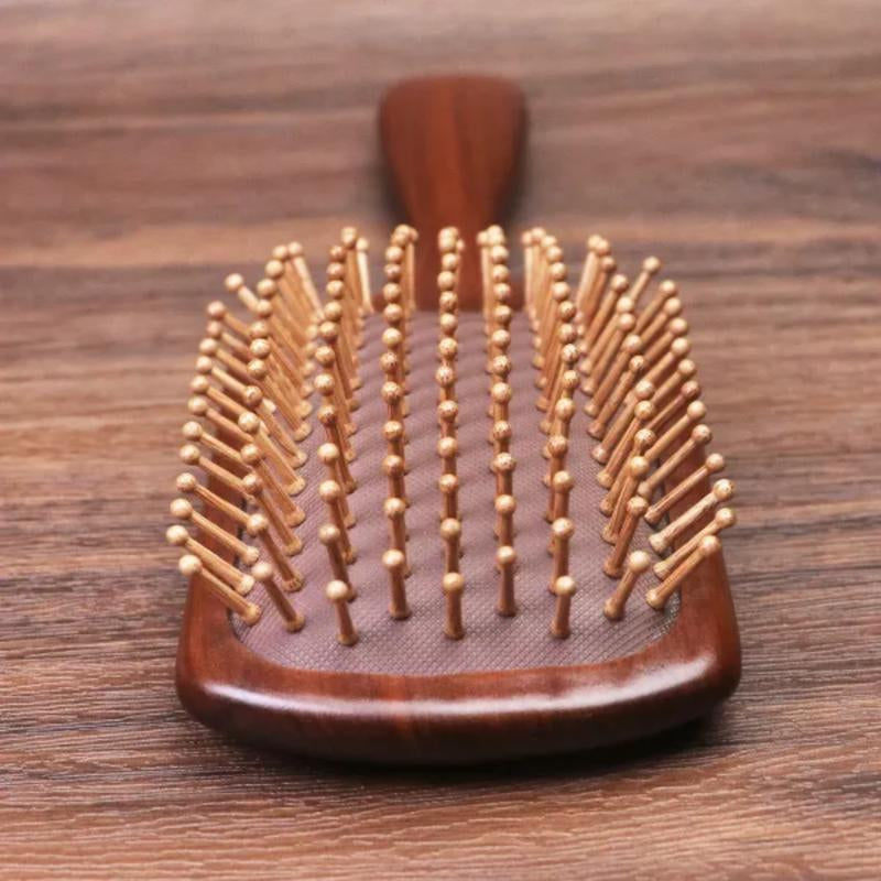 Sandalwood Hair Comb - Mini Air Cushion Hair Brush, Portable Detangling Brush, Eco-Friendly, Gently Massages Scalp, Travel-Friendly