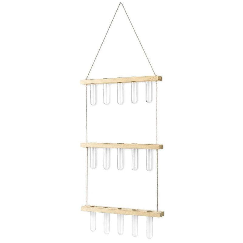 Three-Tier Hanging Plant Propagation Station, Glass Terrarium Vase, Decorative Wall Hanging Planter for Home, Office, and Garden
