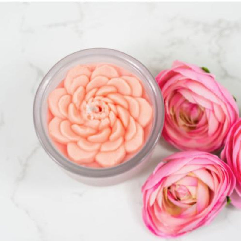 Ranunculus Flower Top Candle - Eco-Friendly