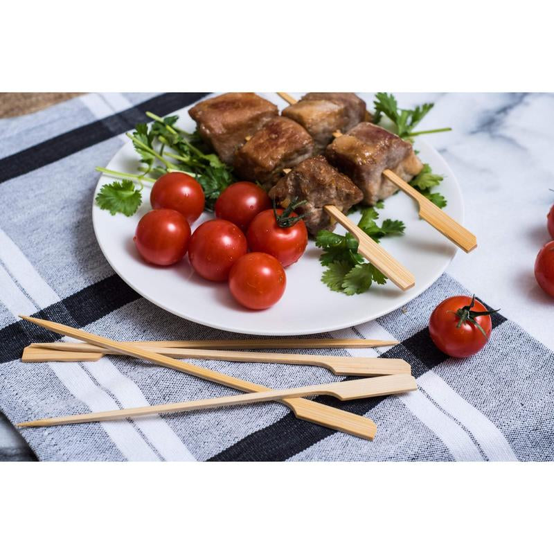 Woodu Disposable Bamboo Paddle Skewers 100 Pcs All Natural Eco-Friendly Non-Toxic