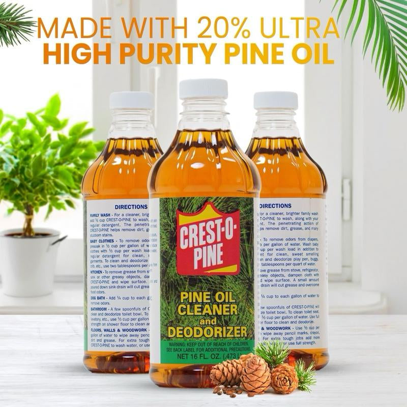 Crest-O-Pine Oil, Multi-Purpose Cleaner/Degreaser/Deodorant, Usa-Made, Eco-Friendly, Pet-Friendly 16Oz Cleaning Household Cleaning Household
