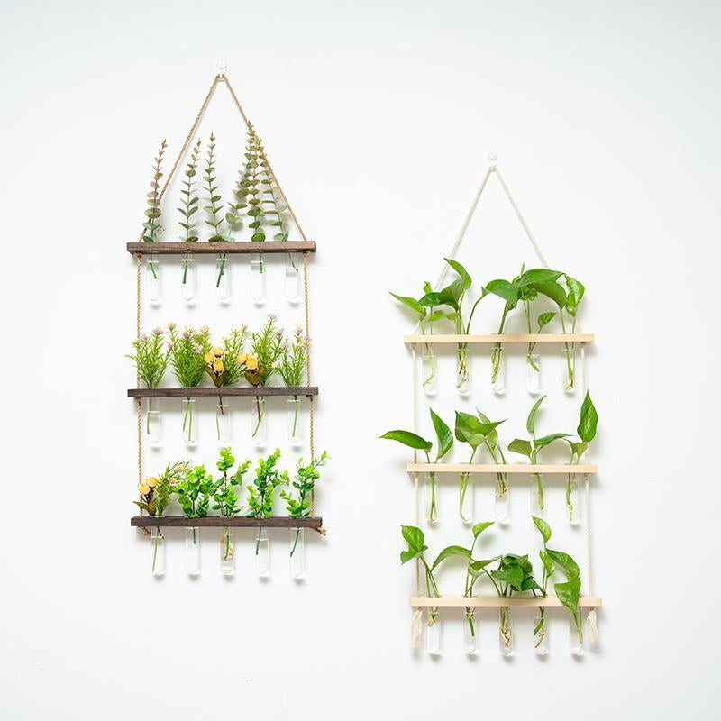 Three-Tier Hanging Plant Propagation Station, Glass Terrarium Vase, Decorative Wall Hanging Planter for Home, Office, and Garden