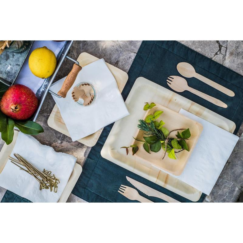 Woodu Disposable Wooden Sporks 100 Pcs All Natural Eco-Friendly Non-Toxic