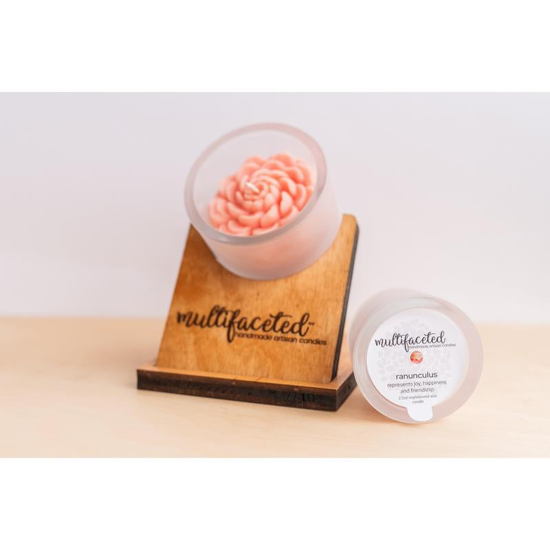Ranunculus Flower Top Candle - Eco-Friendly