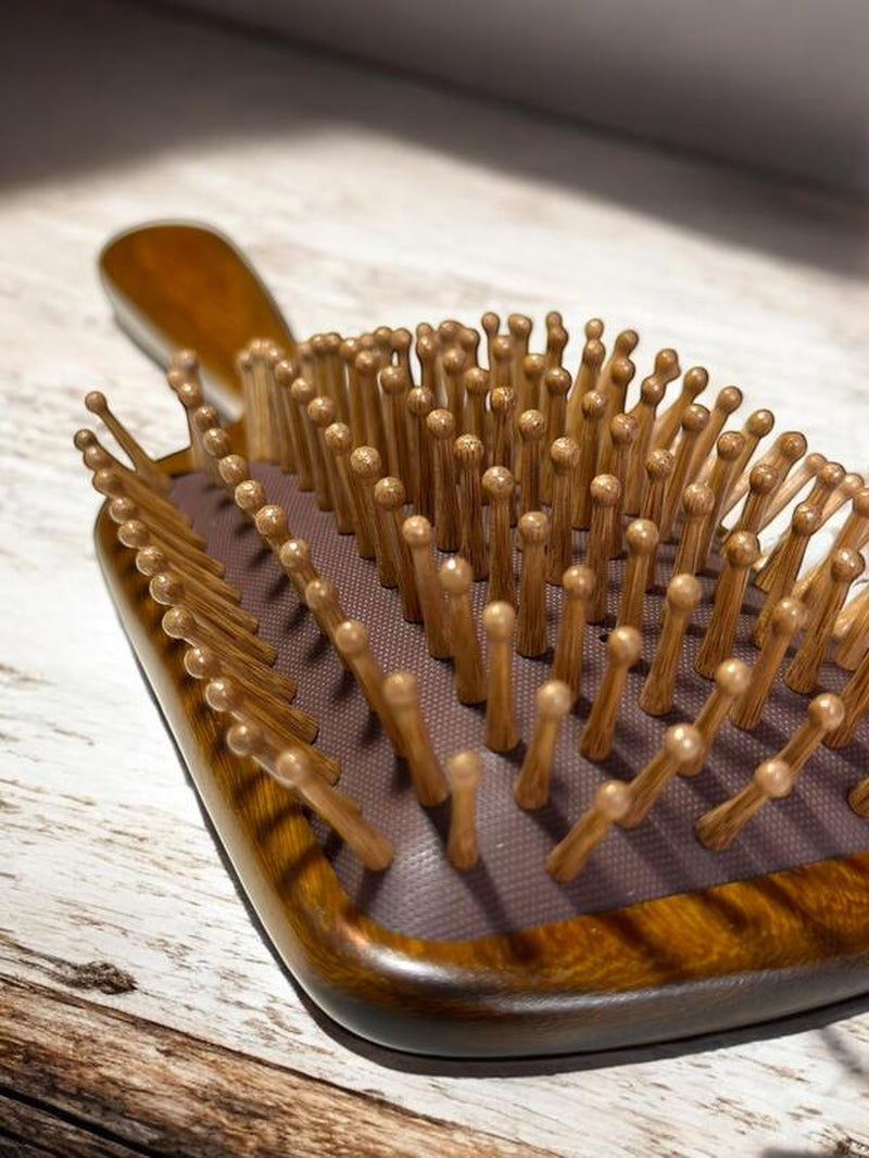 Sandalwood Hair Comb - Mini Air Cushion Hair Brush, Portable Detangling Brush, Eco-Friendly, Gently Massages Scalp, Travel-Friendly