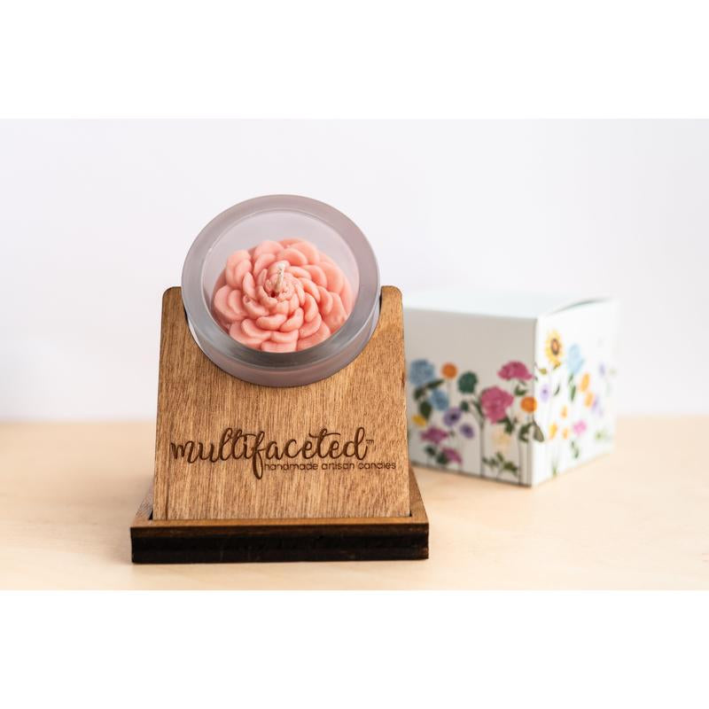 Ranunculus Flower Top Candle - Eco-Friendly