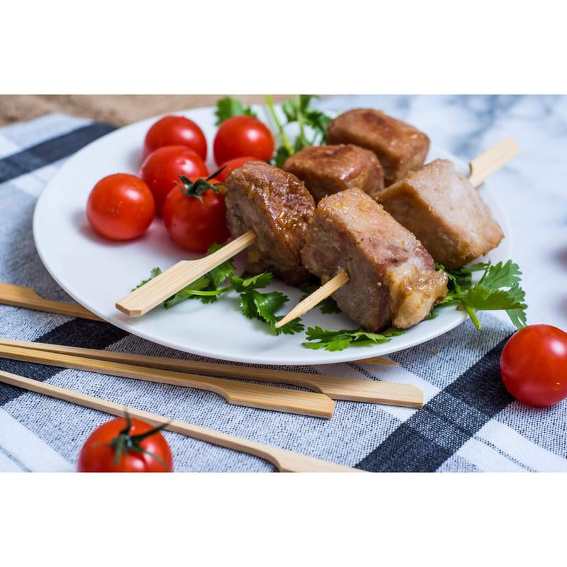Woodu Disposable Bamboo Paddle Skewers 100 Pcs All Natural Eco-Friendly Non-Toxic