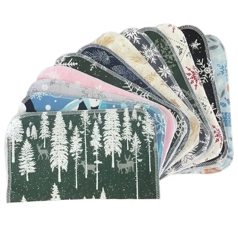 Winter Variety Pack - Eco-Friendly Reusable Kitchen Paper Towel Replacement Cotton Flannel Household