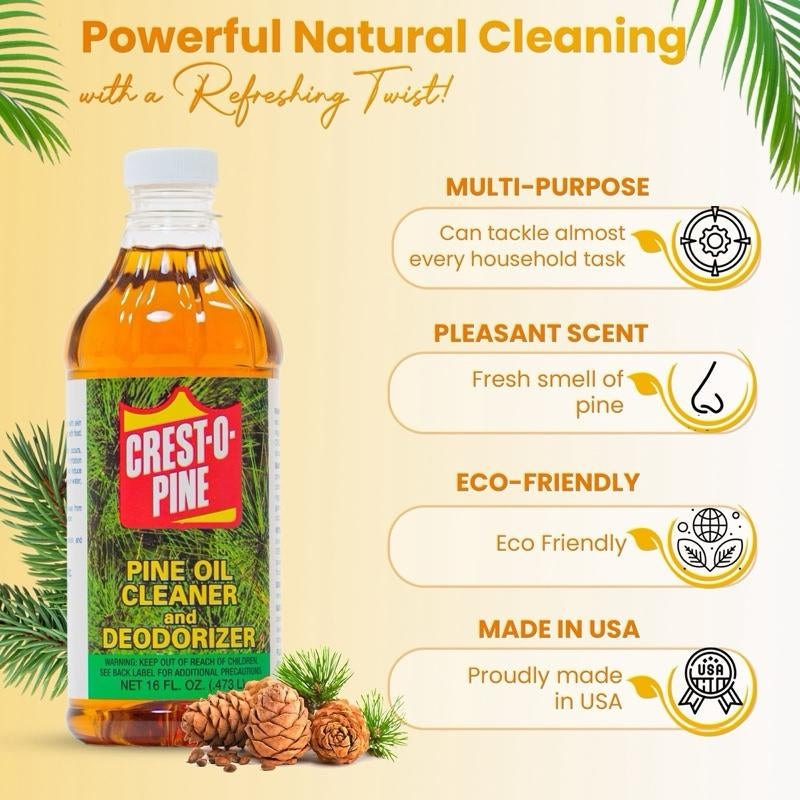 Crest-O-Pine Oil, Multi-Purpose Cleaner/Degreaser/Deodorant, Usa-Made, Eco-Friendly, Pet-Friendly 16Oz Cleaning Household Cleaning Household