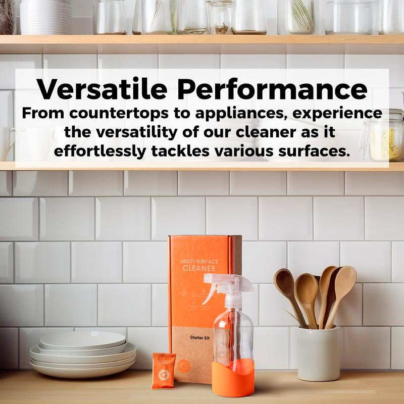 Eco-Friendly Cleaning Bundle: Multi-Surface Cleaner Starter Kit with 6 Refills and Laundry Sheets (Pack of 60 Strips)