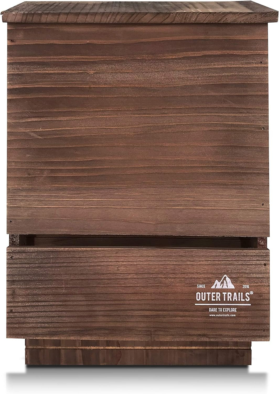 Japanese Cedar Bat House Habitat: Two Chambers, Weatherproof, Easy Install, Brown