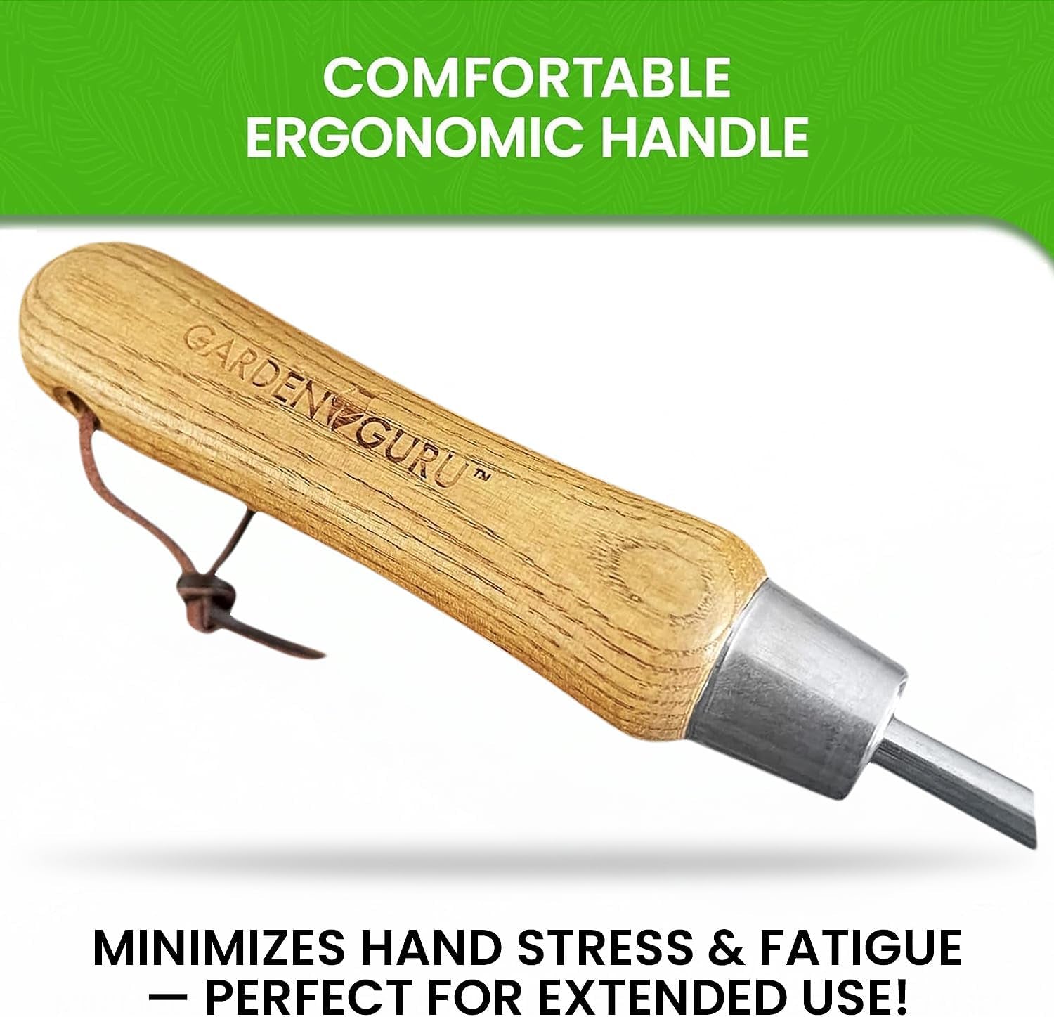 Garden Guru Eco Hand Cultivator Hoe Tiller Tool - 100% Recycled Stainless Steel - Rust Resistant - FSC Certified Wood Ergonomic Handle -Great for Gardening Cultivating Loosening Weeding